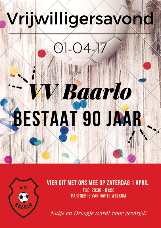 2017 Vrijwilligersavond VVBaarlo