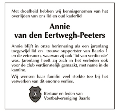 20160627 overlijdensadvertentie Annie vd Eertwegh VVBaarlo