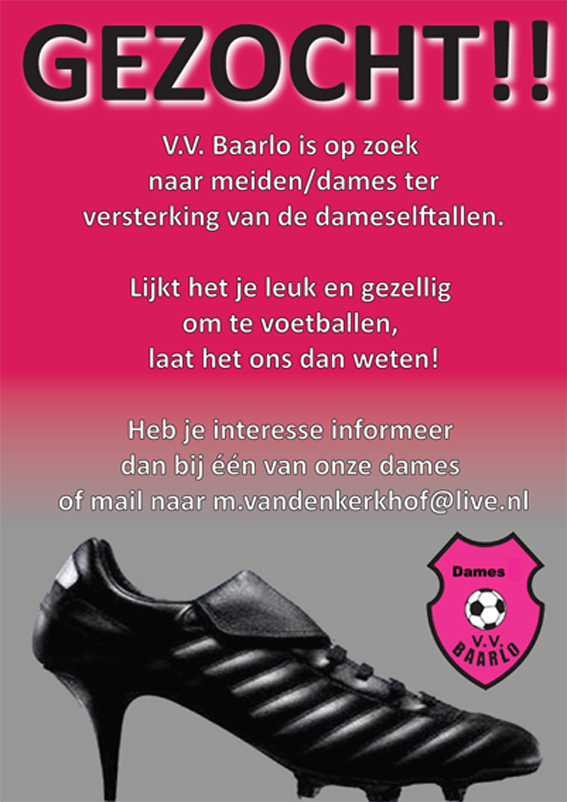 Poster dames gezocht 2016